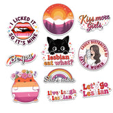 10PCS Lesbian Pride Stickers 3in, Lesbian Love Waterproof Vinyl Decals for Water Bottles Book Laptop Luggage, Encouragement Décor