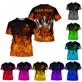 Custom Name 3D Bowling Shirt, Bowling Shirts for Men, Short Sleeve Shirts for Team Bowling