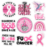 10 pcs Breast Cancer Awareness Stickers, Pink Ribbon Stickers for Women's Health, Waterproof Vinyl Stickers for Laptop, book, water bottle