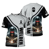 Customized Name Welder Shirt, Welding 3D All Printed Shirt, Welder Shirt for Man, Welder Gift TShirt