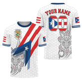 Personalized Puerto Rico Soccer Jersey, Men Quick Dry Shirt Printed Hispanic Heritage Month Boricua Rican Flag, Football Uniforms for Team