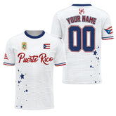 Custom Puerto Rico Soccer Jersey with Name Number, Men Quick Dry Soccer Jersey, Football Uniforms for Team