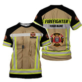 Personalized Name Firefighter 3D Shirt, Custom Fire Man Firefighter Gift shirt, Unisex Tshirts 3D for Men
