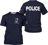 Personalized Name Police USA Flag Patriotic T-Shirt, Custom Name T-Shirts for Men & Women, S-5XL