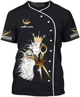 Personalized Barber Shop Women's T-Shirt, Hairdresser Uniform, 3D Barber Shirts