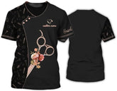 Personalized Barber Shop Women's T-Shirt, Hairdresser Uniform, 3D Barber Shirts