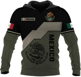 Personalized Name Aztec Army US Camo Mexican Mexico Hoodie, Hoodies Mexico Flag for Men Unisex 3D Zip up Hoodie, T Shirt, Sweater For Men Women Sudadera De Mexico Hombre S-5XL (HD06)