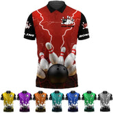 Custom 3D Bowling Polo Shirts for Men and Women Personalized Team Name Gift Unisex Customized Bowling Short Sleeve Polo Shirt
