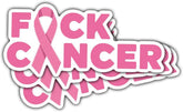 3 Pcs Fuck Cancer Pink Ribbon Sticker, Breast Cancer Awareness Ribbon Sticker, Pink Ribbon Breast Cancer Sticker 3 Inches for Laptop Water Bottle Phone Car Window Helmet Kindles Tumbler