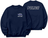 Leeprints Police Embroidered Sweatshirt, Thin Blue Line Embroidered Hoodie For Men Women, Love Police Shirt American Flag