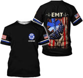 Vybonz Personalized Name Uniform Emergency Medical Technician T-Shirt, Paramedic Shirt, EMS Shirt, EMT Tshirt for Men & Woman
