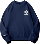 Personalized EMT EMS Paramedic Thin White Line Embroidered Sweatshirt, EMT Student, EMT Future, Medical Worker (Cotton, SS133)