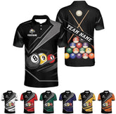 Royal Fight Personalized Billiard Polo Shirts Billiard Polo 3D Billiard Flag Men's Pool Billiards Shirt 8 Ball Gift Men Women