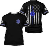 Vybonz Personalized Name Uniform Emergency Medical Technician T-Shirt, Paramedic Shirt, EMS Shirt, EMT Tshirt for Men & Woman