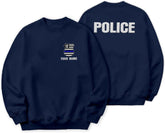 Leeprints Police Embroidered Sweatshirt, Thin Blue Line Embroidered Hoodie For Men Women, Love Police Shirt American Flag