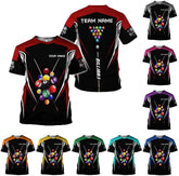 MoonArt Personalized Billiard Shirts 3D Billiard Shirt Custom Billiard Flag Shirt Men's Pool Billiards Shirt 8 Ball Men Women