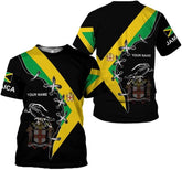 AOVL Personalized Jamaica Shirts Jamaican Pride T-Shirt Jamaica Flag Lion Tshirt Jamaicana Shirts Jamaica Shirt for Men Women