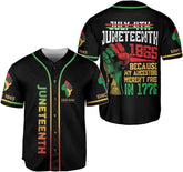 AOVL Custom Juneteenth Baseball Jersey Shirt Flag Independence Day Freeish Since 1865 Black History Month Pride Freeish Shirt