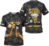 AOVL Personalized Billiard Tshirts, Billiard Shirt, Custom Billiard Flag Shirt, Men's Pool Billiards Shirt, 8 Ball Men Women…