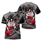 Custom Name Bowling Shirt for Men, 3D Bowling Shirts, Short Sleeve Shirts for Team Bowling