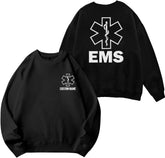 Personalized EMT EMS Paramedic Thin White Line Embroidered Sweatshirt, EMT Student, EMT Future, Medical Worker (Cotton, SS137), Small-5X-Large