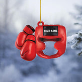 Tinoshop Personalized Boxing Acrylic Ornament, Boxing Gloves Christmas Light Ornament, Custom Boxing Ornament, Kick Boxing Ornament, Gift for Boxing Lovers, Boxer Ornament Gift for Boxing Lovers ON421