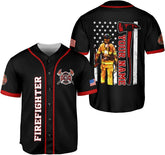 AOVL Personalized Firefighter Baseball Jersey, Thin Red Line Fire Man Gift, Firefighter Shirts 3D, Firefighter Gift Men Women