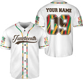 AOVL Custom Juneteenth Baseball Jersey Shirt Flag Independence Day Freeish Since 1865 Black History Month Pride Freeish Shirt
