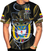 Mostprints Personalized Colombia Shirt 3D, Custom Colombia Flag Shirts for Men Women, Colombian Pride T-Shirt, Unisex Shirt