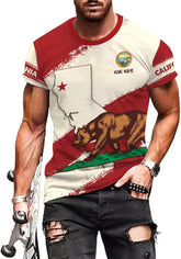 Mostprints Personalized Name California Shirt 3D Custom California Shirts for Men and Women, California Flag Shirt