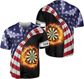 AOVL Personalized Name Dart Baseball Jersey for Men Dart Mens Shirt Dart Pride Shirt Flag Shirts Dart Shirts for Men Women