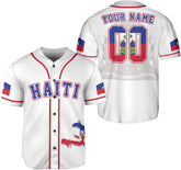 Mostprints Personalized Name Haiti Baseball Jersey, Customized Haitian Baseball Jerseys for Men Women Haitian Flag Shirt 3D