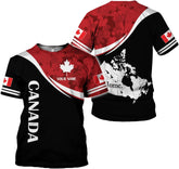 Mostprints Personalized Name Canada Shirt 3D, Canadian T Shirt for Men and Women, Canadian Shirt, Canada Flag Shirt Size S-5XL