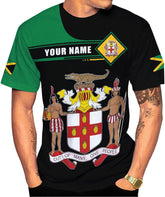 Mostprints Personalized Jamaica Shirt 3D, Custom Jamaica Flag Lion Shirt for Men and Women, Jamaican Pride T-Shirt Unisex