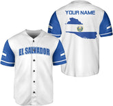 Leeprints Personalized Name El Salvador Baseball Jersey Shirt El Salvador Flag Shirt Salvadorans Pride El Salvadoreña