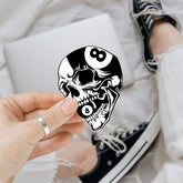 (3Pcs) Billiard Sticker, 8 Ball Skull Decals, Cool 8 Ball Decal, Pool Stickers and Decals, Billiards 8 Ball Black Sticker Bumper - Stickers for Laptop Water Bottle Phone Car Window Helmet 3 Inches