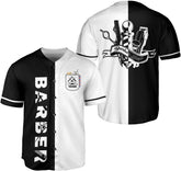 Custom Barber Shop Baseball Jersey Personalized Name Barber Shirt 3D for Men Women Hairdresser Shop Gift Scissors Pole Shirts
