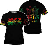 Lighthuy Personalized Juneteenth Shirt 3D, Juneteenth Shirts Women Gift, Customized Name Juneteenth Shirts for Men S-5XL