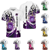 Mostprints Personalized Name Bowling Polo Shirts 3D for Men and Women, Bowling Shirt, Bowling Team