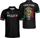 AOVL Personalized Mexico Polo Shirt 3D Mexico Shirts for Men Mexican Flag Gifts Unisex 3D Mexico Coat of Arms Polo 3D