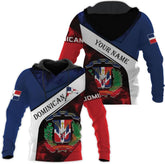 Vybonz Personalized Dominican Hoodie 3D Dominican Republic Sweatshirt Dominican Flag Zip Hoodie Republica Dominicana Shirt