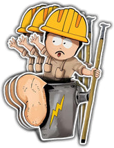 3 Pcs Lineman Full Bucket Sticker, Hard Hat Sticker, Funny Hardhat Sticker; NO Bucket Bunnies Sticker for Toolbox Instruction Helmet Welder Water Bottle Tumbler Phone Case Cars Gifts for Adults 3"x3"