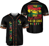 Leprints Personalized Juneteenth 1865 Freedom Baseball Jersey for Men Women Black History Month Pride Flag Apparel African
