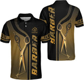 Woseprints Personalized Polo Shirts, Barber Shop Gifts for Men for Barbers
