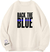 Personalized Police Back The Blue Embroidered Shirts, Thin Blue Line Tshirt Hoodie Sweatshirt Men Women, Love Police Shirt