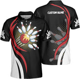 Custom 3D Bowling Polo Shirts for Men and Women Personalized Team Name Gift Unisex Customized Bowling Short Sleeve Polo Shirt