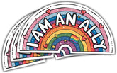 3 Pcs All Inclusive Ally Sticker, Proud I Am an Ally LGBTQ+ Pride Equality Rainbow Stickers, Transgender Trans LGBTQ Stickers for Laptop Phone Water Bottle Cars Phone Case Laptop 3"x3"