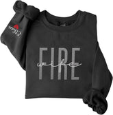 Vybonz Personalized Embroidered Firefighter Sweatshirts, Fireman Department Sweatshirt, Firefighter Wife Fire Girlfriend Gift