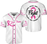 Custom Breast Cancer Baseball Jersey Breast Cancer Awareness Jersey Breast Cancer Baseball for Men Women Breast Cancer Shirts