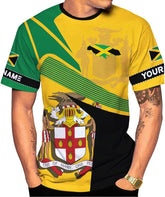 Ligthuy Personalized Jamaica Shirt 3D, Custom Jamaica Flag Lion Shirt for Men and Women, Jamaican Pride T-Shirt Unisex